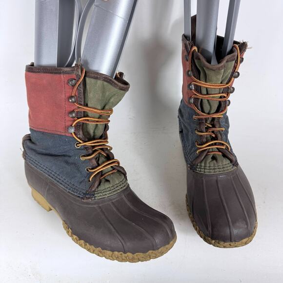 L.L. Bean Signature Duck Boots Women’s 9 Multicolor color block Lace-Up booties - Picture 1 of 10